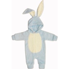 Mama's Kido Tavşan Tulum Wellsoft Peluş Kumaş - Mavi - Kido3011