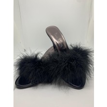 3AKonsept Tam Tüylü Çeyiz Terliği Tüylü Gelinterliği Nişan Terliği