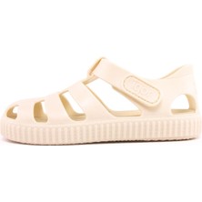 Igor S10292 Nico Mc Kız Çocuk Fildişi Sandalet Tekstil Malzeme Düz Topuk Arkası Açık Tasarım