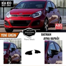 Şüscar Oto Kia Rio Sinyalli 2012-2016 Batman Yarasa Ayna Kapağı Piano Black Abs Plastik