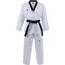 Top Glory Fitilli Siyah Yaka Taekwondo Elbisesi Dobok