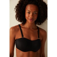 Penti Siyah Basic Straplez Bikini Üstü
