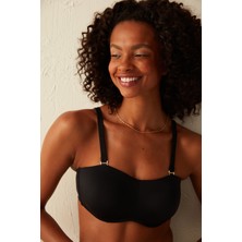 Penti Siyah Basic Straplez Bikini Üstü