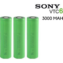 Sony Vtc6 18650 3.7V 3000 Mah Li-Ion Pil / 3ADET Pil + 2ADET Pil Kutusu