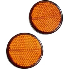 Sarı Scooter Motosiklet Yuvarlak Reflektör  - 2 Adet 5.5 cm - Vidalı Bağlantı