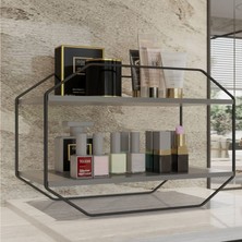 Suntel Banyo ve Mutfak Aksesuarları Suntel 2 Katlı Mat Siyah Mutfak-Banyo Rafı Organizer Tasarım Düzenleyici
