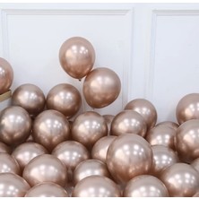 Deniz Party Store Krom Rose Gold Latex Balon 5 Adet 12 Inç
