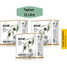 Ahsaf Soğuk Sıkım Natürel Sızma Zeytinyağı 500 ml-Teneke ( 3'lü Ekonomik Paket )