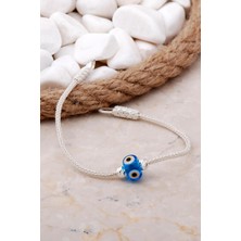 Sümer Telkari Kazaziye Nazar Boncuklu Gümüş Bileklik 3980