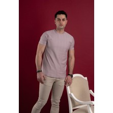 Akçaylar Slimfit Kendinden Desenli Erkek Penye T-Shirt