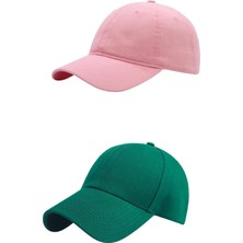 Elif İç Giyim Unisex Ayarlanabilir Spor Basic Kep Şapka 2'li Set