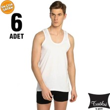 Tutku Beyaz Erkek Atlet 6'lı Paket Nefes Alabilir Özellik ile Rahat Kesim Sunuyor