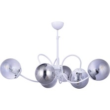 Polat Aydınlatma Linda Asansörlü Lüx Camlı 6'lı Avize Beyaz