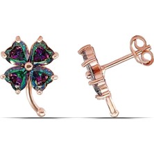 Parmas Design Mistik Topaz Yonca Tasarım Kadın 925 Ayar Gümüş Küpe