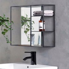 Merzana 50x55 cm Banyo Aynalı Metal Banyo Düzenleyici