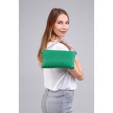 Morpelikan Yeşil El Portföy Çarpraz Kadın Omuz Çantası