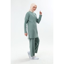 İlmek Kadın Saç Örgülü Pantolon & Tunik Ikili Takım 4278
