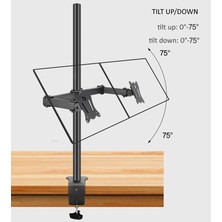 Yenitech-Çelik Masa LCD Monitör LED Tv Full Hareketli Tutucu