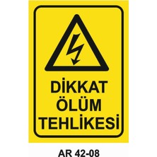 Dikkat Ölüm Tehlikesi  Iş Güvenliği Uyarı Levhası