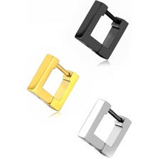 3 Renk Kare Çelik Küpe Set