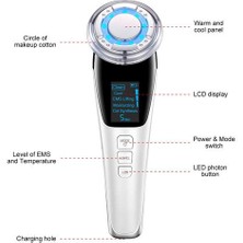 Sanlindou Sıcak Soğuk Ems Yüz Microcurrent Cihazı Iontoforez LED Renk Cilt Gençleştirme Makinesi Yüz Kaldırma Masaj Güzellik Bakım | Iyon Cihazı (Beyaz) (Yurt Dışından)