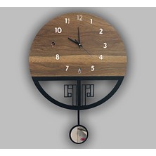 STE Desing Sarkaçlı Ahşap Duvar Saati,sarkaçlı Saat, Duvar Saati, Wooden Wall Clock (Tiktak Sesli)