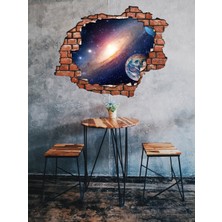 Sticker Sepetim Kırık Tuğla Desen Samanyolu Galaksi Uzay Boşluğu Sticker