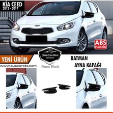 Şüscar Oto Kia Ceed Sinyalli 2012-2017 Batman Yarasa Ayna Kapağı Piano Black Abs Plastik