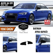 Şüscar Oto Audi A4 B9 Sinyalli 2016-2021 Batman Yarasa Ayna Kapağı Piano Black Abs Plastik