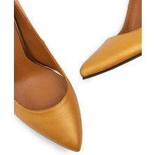 Deery Hakiki Deri Sarı Kadın Stiletto
