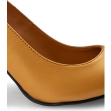 Deery Hakiki Deri Sarı Kadın Stiletto