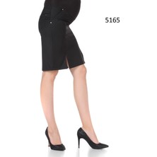 Busa Hamile Kumaş Etek Yırtmaçlı Siyah Esnek Yapı ile Gün Boyu Konfor Şık Tasarım