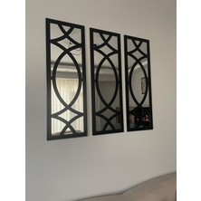 Onca Hediyelik Dekoratif Geometrik Desenli Ayna Boyalı Hazır Pleksi Aynalı 3 Adet 26,5X80 cm