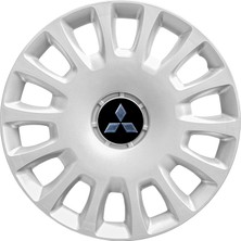 Whigor Mitsubishi Attrage 14 İnç Uyumlu Jant Kapağı Amblemli Gri 4'lü Takım