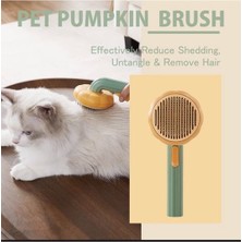 Dream Plus Kabak Tasarım Tuşlu Evcil Hayvan Tarağı Otomatik Temizlenen Kedi Köpek Fırçası Tüy Toplayıcı Tarak