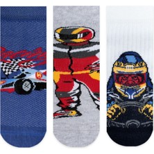 BRZ Collection Motor Race Erkek Çocuk Patik Çorabı 3'lü Set