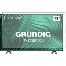 Best Ekran Grundıg 43VLE6535BL Tv Ekran Koruyucu - Grundig 43" Inç Tv Kırılmaz Ekran Koruyucu