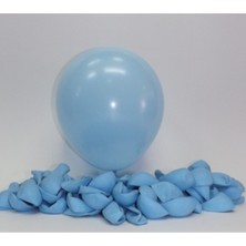 Deniz Party Store 5 Inç Minik Latex  Balon 12,5 cm Çap 20 Adet Macaron Mavi