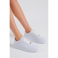 Tonny Black Unisex Beyaz Beyaz Yanı Çizgili Bağcıklı Rahat Kalıp Sneaker