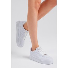 Tonny Black Unisex Beyaz Beyaz Yanı Çizgili Bağcıklı Rahat Kalıp Sneaker
