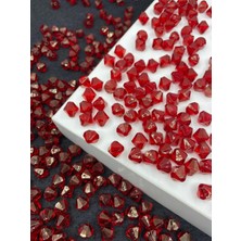 Hedef Bijuteri 10MM Bordo Renk Piramit Model Akrilik Boncuk,takı, Çanta Yapım Boncuğu (100GR,~260 Adet)