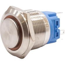 Motorobit 22B-G1-E 22MM Çıkık Yaylı Işıklı Metal Buton - Sarı