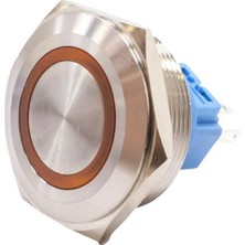 Motorobit 30B-P1Z-E 30MM Düz Anahtarlı Işıklı Metal Buton - Sarı