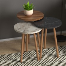 Monte Sehpa Roma Zigon Sehpa-Ceviz Mermer