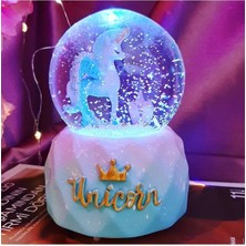Nesever Unicorn Büyük Boy Kar Küresi Işıklı Müzikli