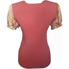 Pink Dream Fashion Kadın Penye Bluz P-02092 - Turuncu - L