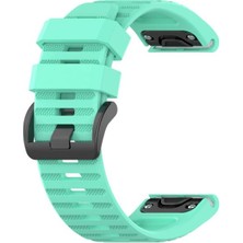 Markacase Garmin Fenix 3 - 3 Hr Için Quick Fit Özellikli Silikon Kordon Kayış Turkuaz