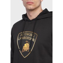 Lamborghini Pamuklu Logolu Regular Fit Kapüşonlu Sweat Erkek Sweat 72XBI021CJ315899