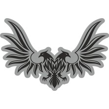 Sticker Atölyesi Çift Başlı Kartal Kanat Sticker - 17117