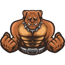 Sticker Atölyesi Pitbull Köpek Bodyguard Vücut Gelşitirme Sticker - 17280